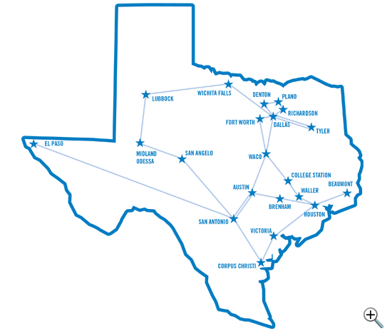 Texas map - click to enlarge